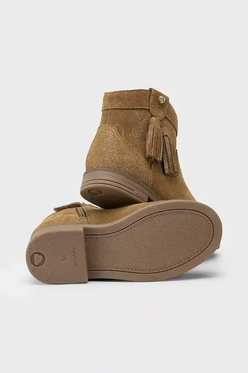 stivaletti in pelle scamosciata bambino/a colore marrone 44560 miniatura 3