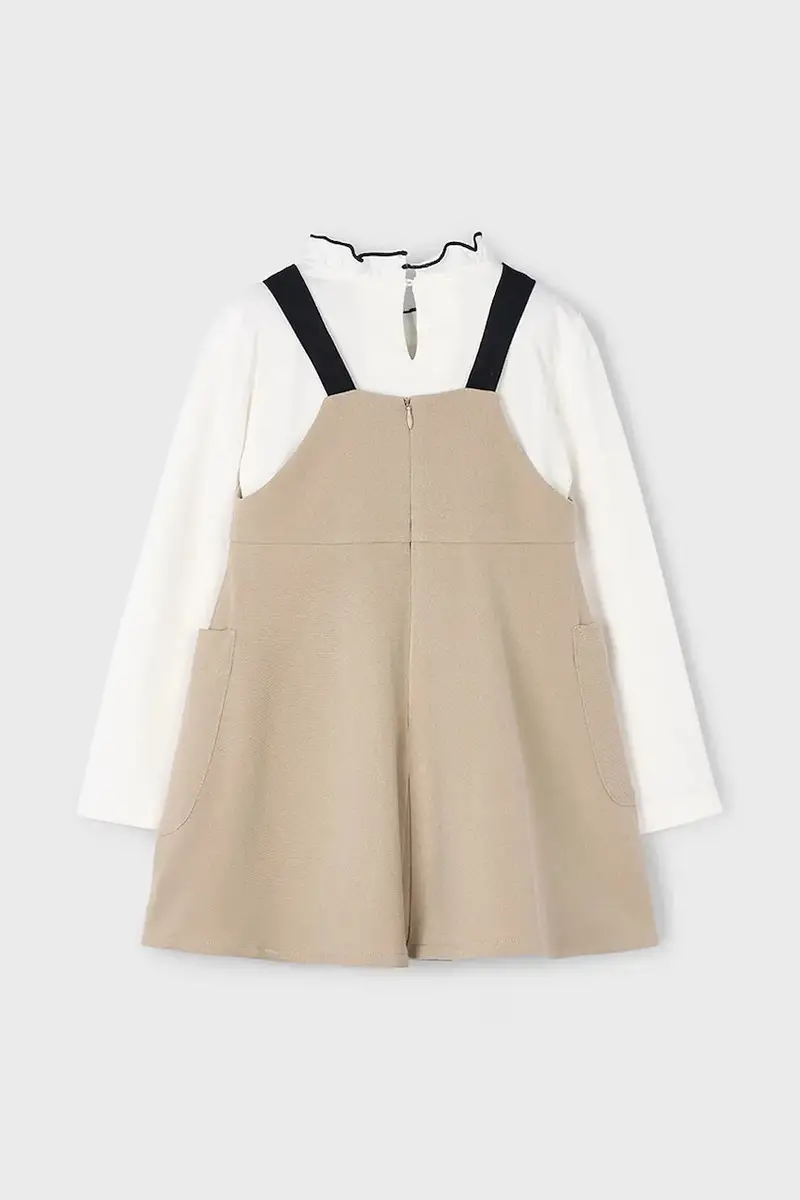 Mayoral Vestito bambina beige con balze decorative miniatura 3