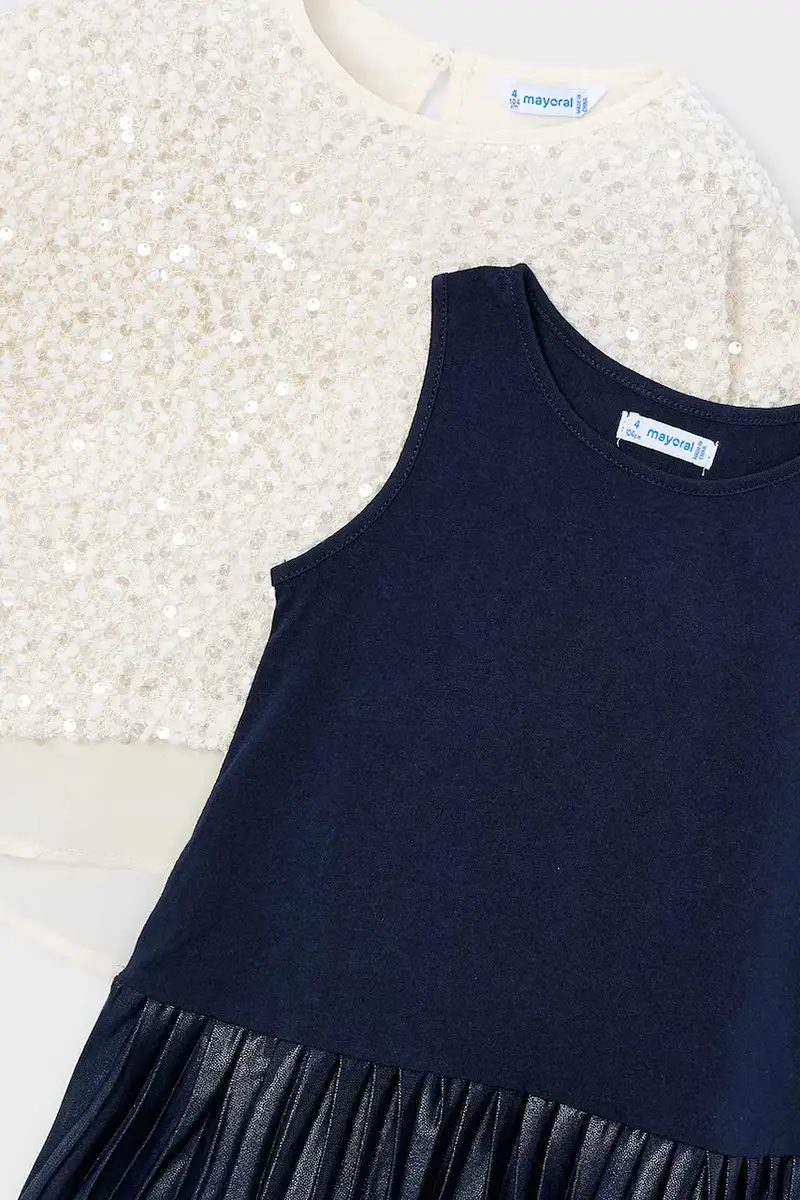 vestito bambina Blu navy miniatura 4