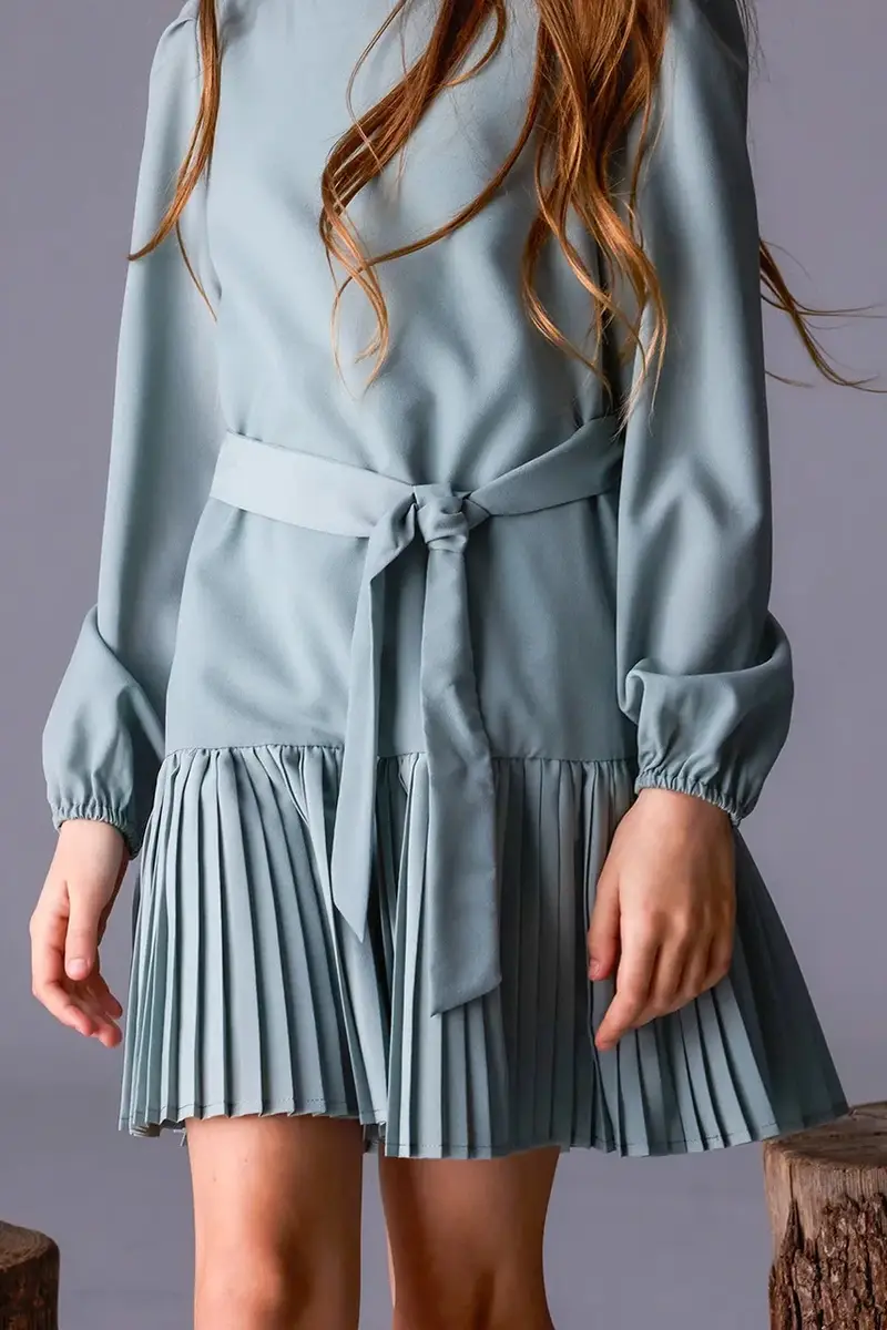 vestito bambina colore verde 7908 Turchese miniatura 5