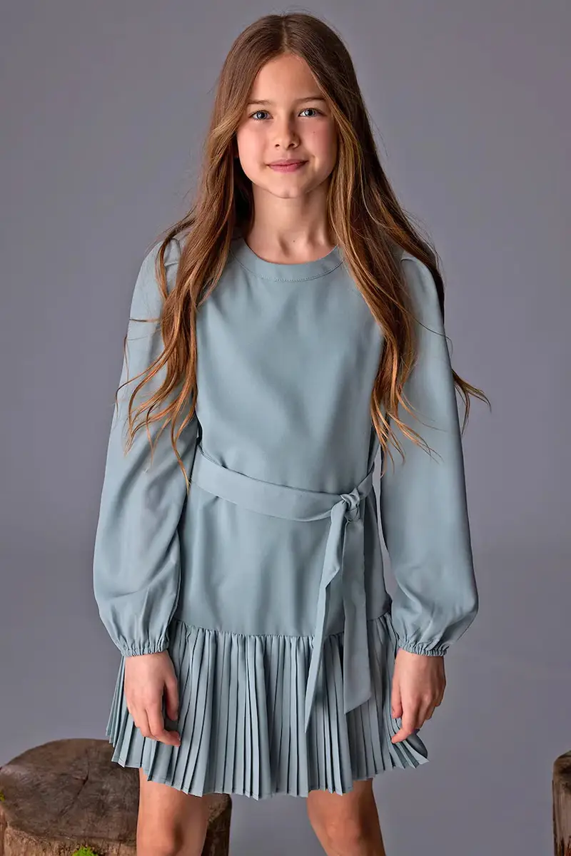 vestito bambina colore verde 7908 Turchese