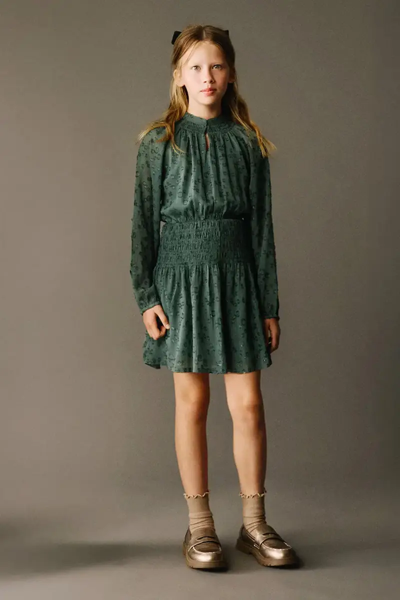 vestito bambina colore verde 7909