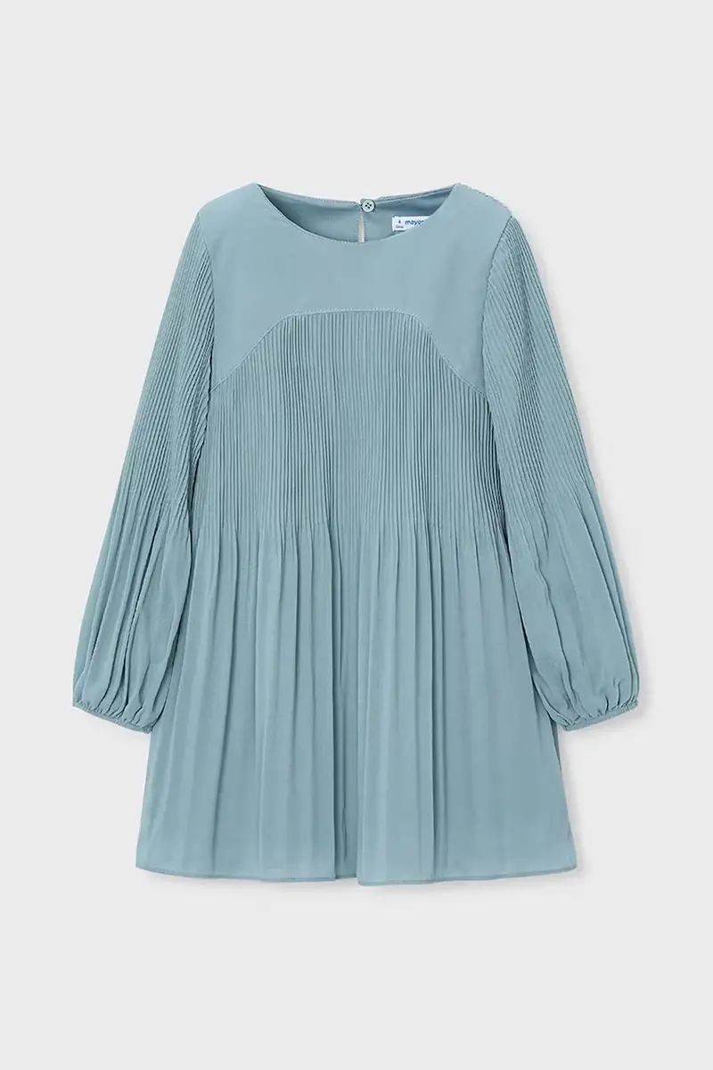 Mayoral Vestito turchese a campana con maniche lunghe