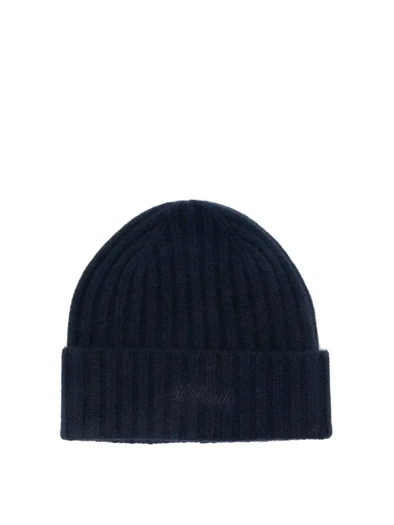 Berretto in maglia a coste Wengen Cashmere Blu