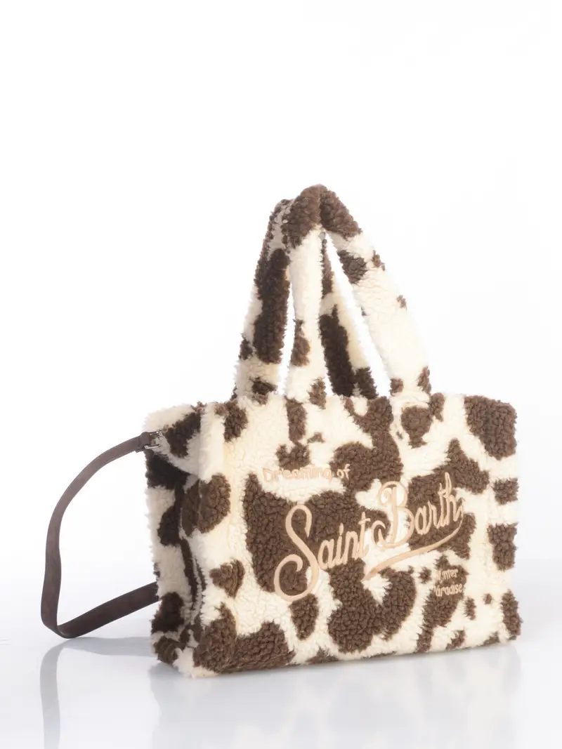 borsa a mano da donna Mc2 Saint Barth Medium effetto teddy mucca BEIGE miniatura 2