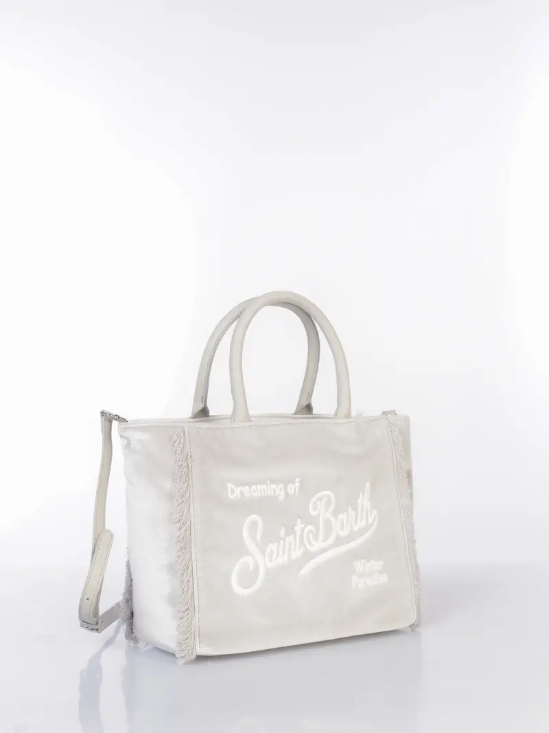 borsa a mano da donna Mc2 Saint Barth Medium effetto velluto cangiante Grigio miniatura 2