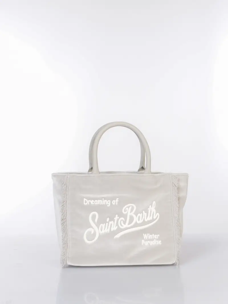 borsa a mano da donna Mc2 Saint Barth Medium effetto velluto cangiante Grigio