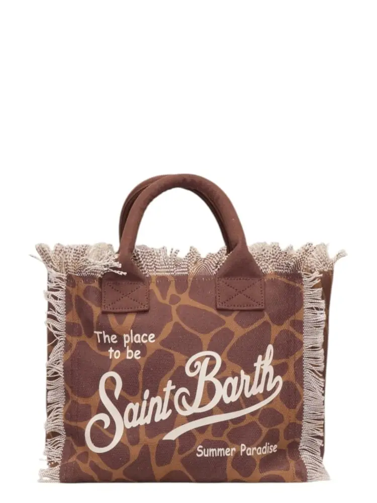 borsa colette in canvas moro stampa animalier giraffa
