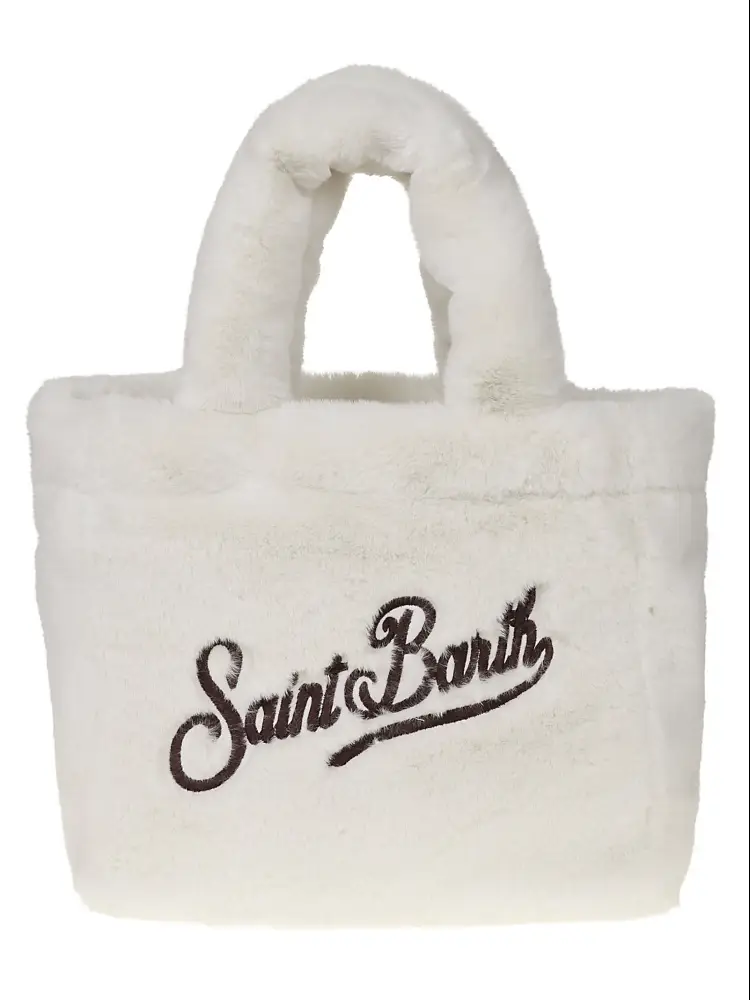 borsa colette in ecopelliccia bianca con logo