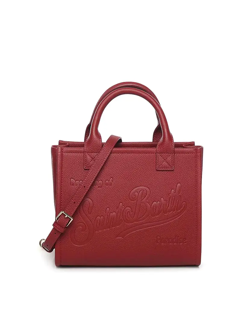 Borsa da toilette midi in pelle Rosso Scuro