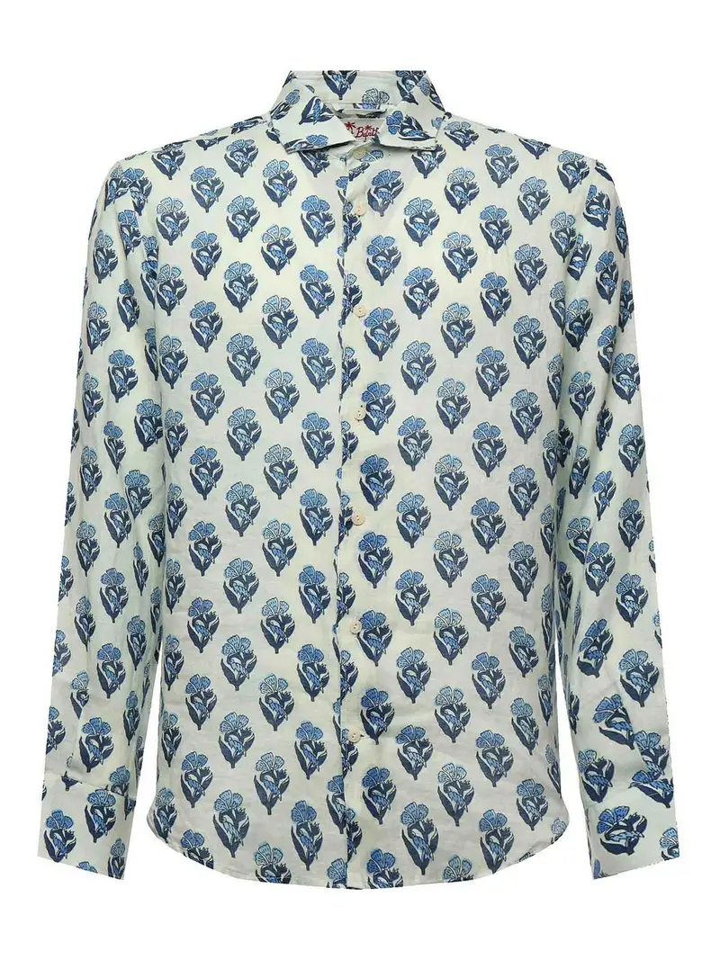 Camicia Pamplona con stampa Blu