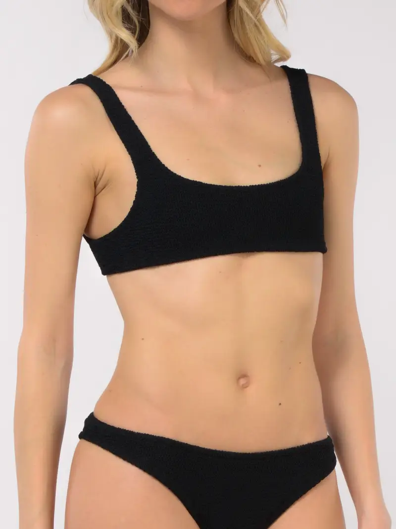 costume da donna Mc2 Saint Barth a due pezzi crinkle NERO miniatura 2