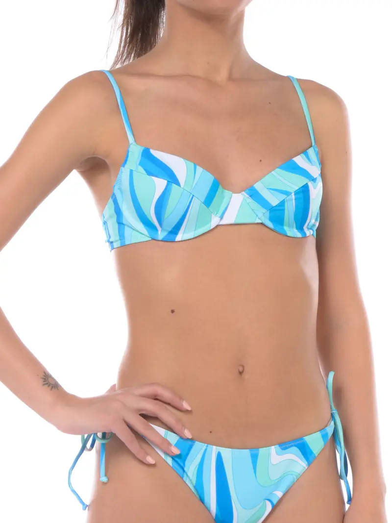 costume da donna Mc2 Saint Barth due pezzi a fantasia TURCHESE miniatura 2