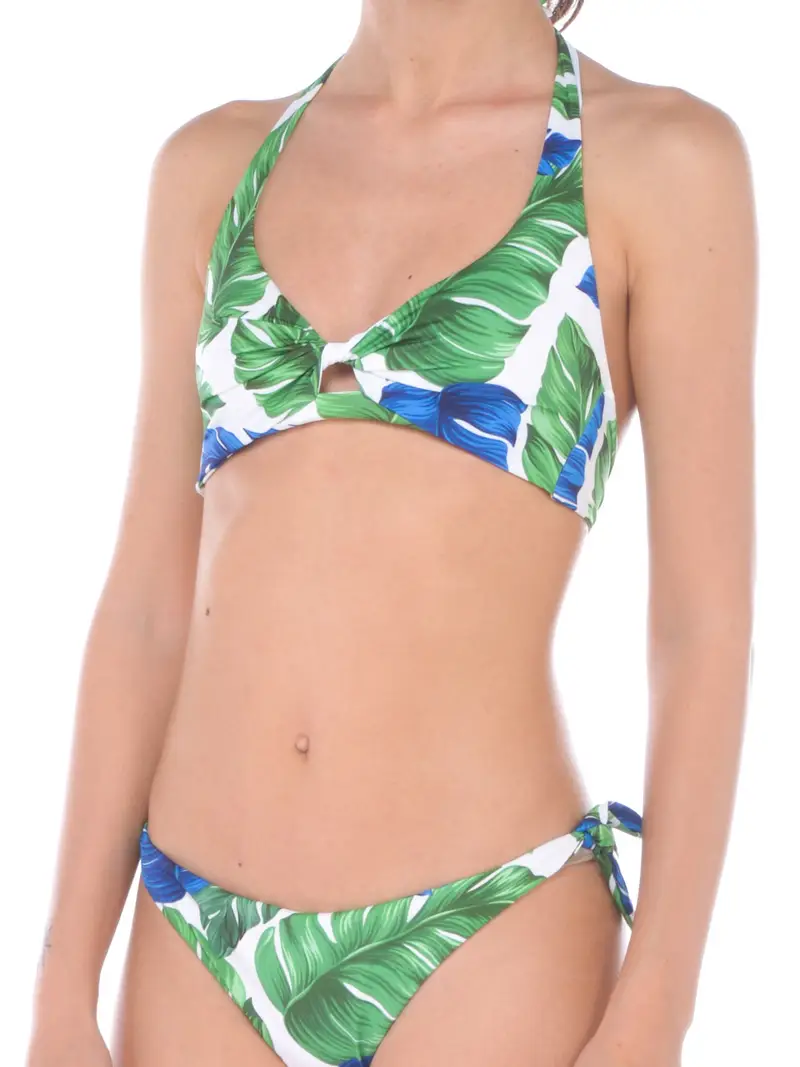 costume donna Saint Barth due pezzi stampa floreale Bianco miniatura 2