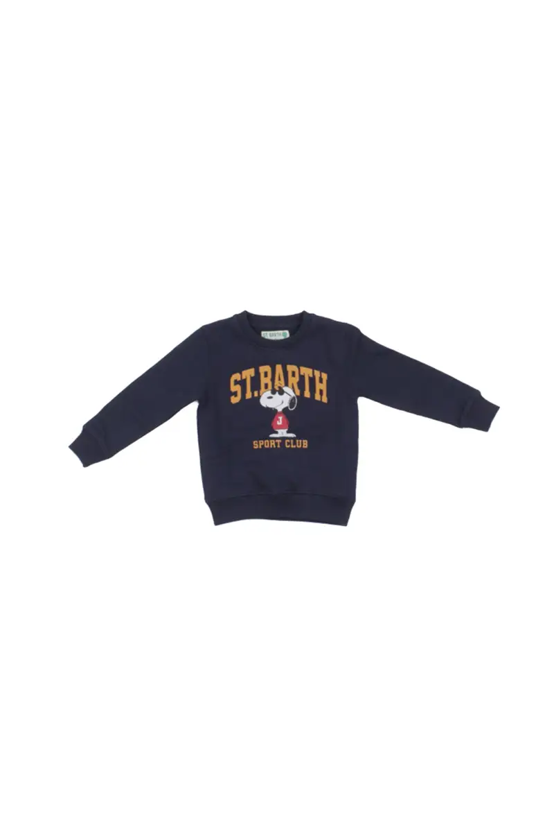 Felpa Bambino MC2 SAINT BARTH Blu Hutton n snoopy sport college
