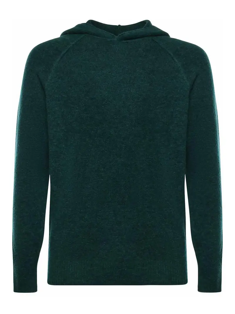 Felpa in Misto Lana Verde