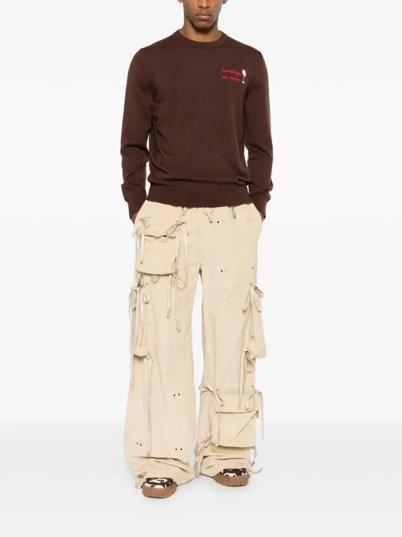 Mc2 Saint Barth Maglione marrone con ricamo miniatura 3