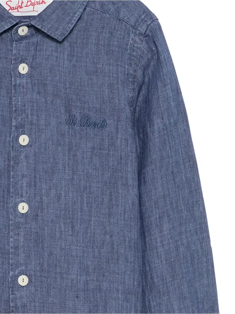 Camicia agnes effetto denim Blu navy miniatura 3