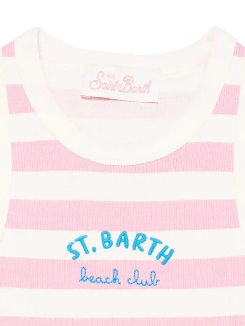 Canotta Blue fantasia a righe rosa Panna miniatura 3