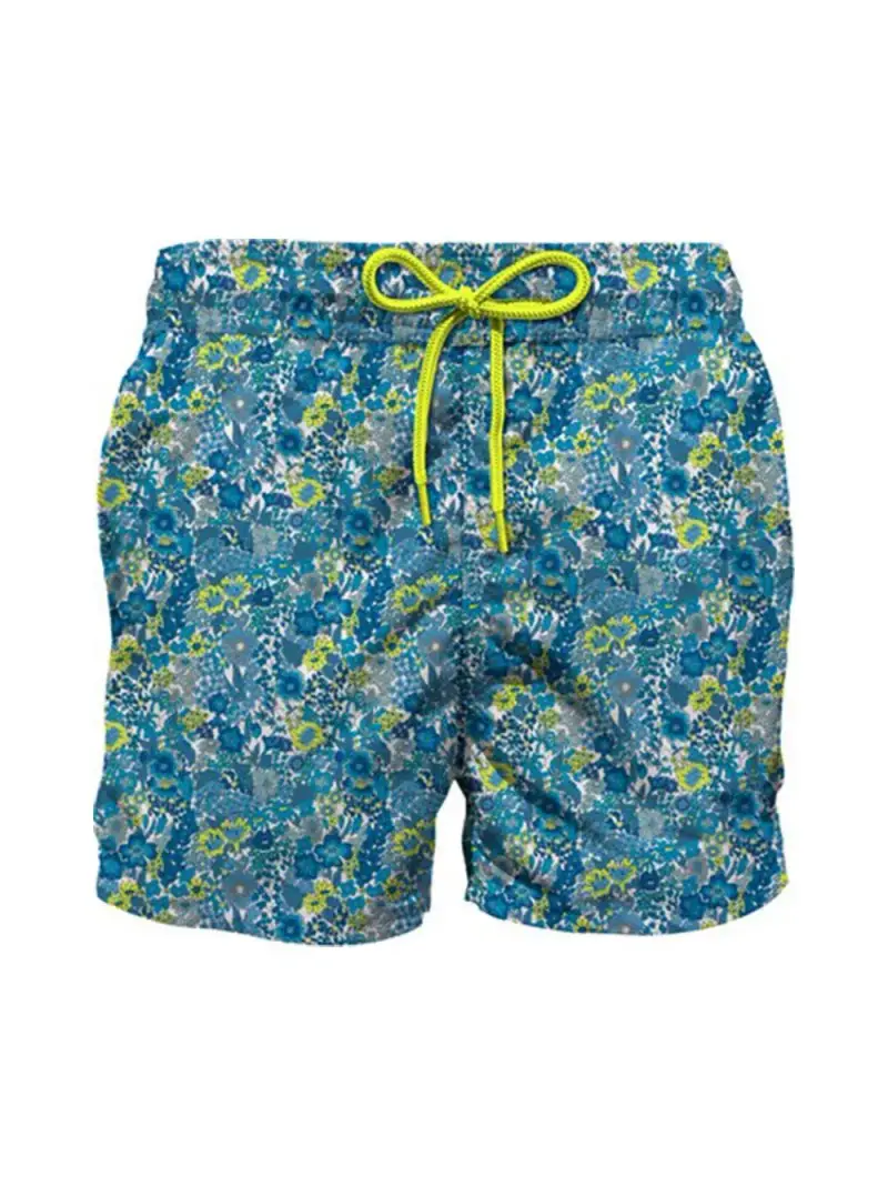 Costume jean lighting celeste con fantasia floreale