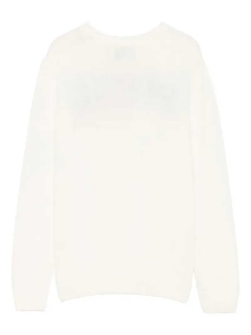 Mc2 Saint Barth Kids Maglione panna con logo miniatura 3