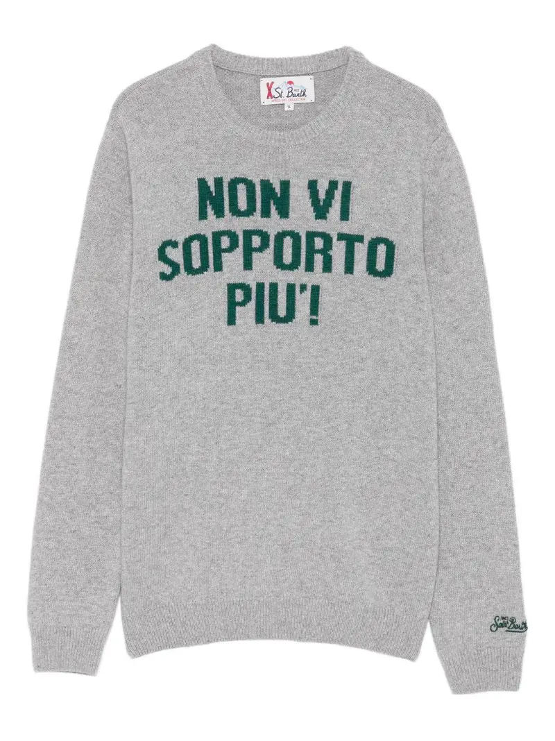 Mc2 Saint Barth Kids Maglione grigio con scritta