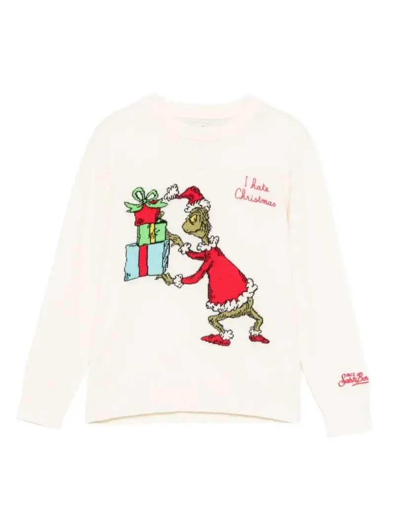 Mc2 Saint Barth Kids Maglione panna con Grinch per bambino