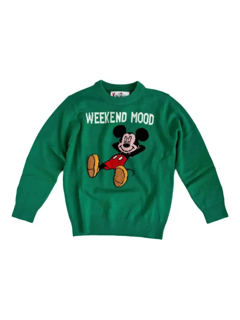 Mc2 Saint Barth Kids Maglione verde con fantasia Weekend Mood miniatura 3