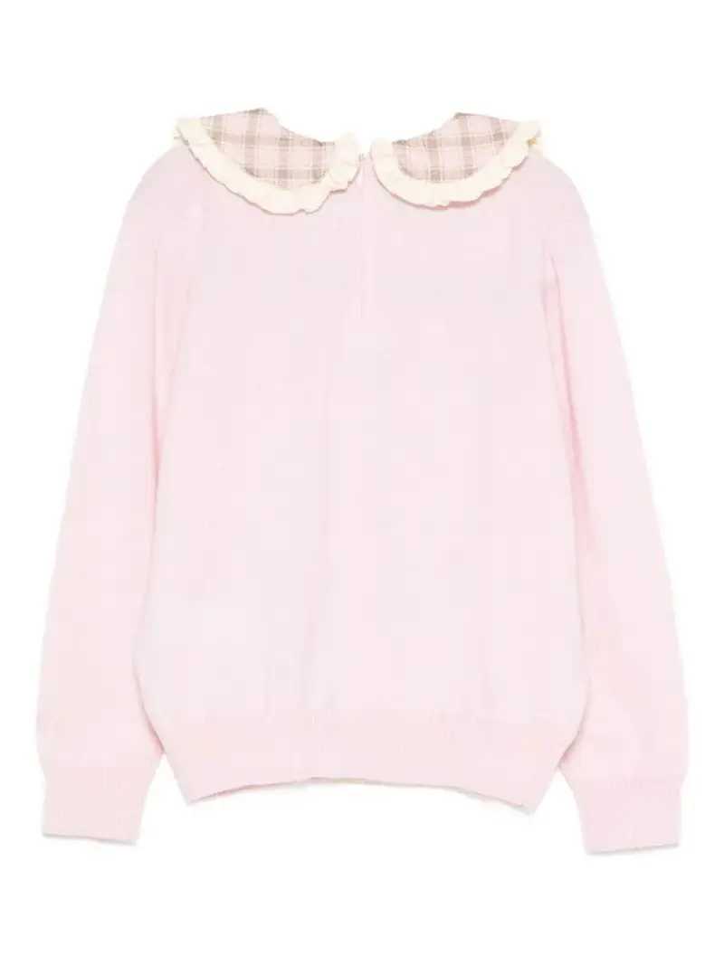 MC2 Bambini di San Barto Maglione Alba rosa chiaro con colletto arricciato miniatura 3