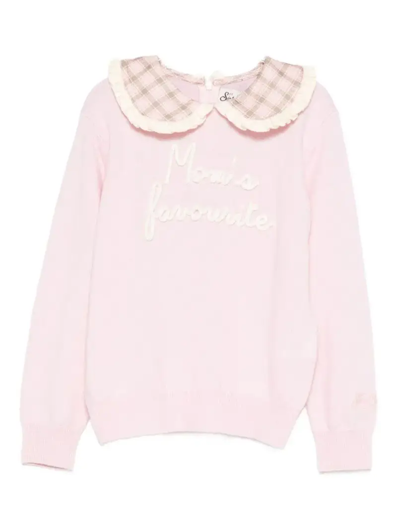 MC2 Bambini di San Barto Maglione Alba rosa chiaro con colletto arricciato