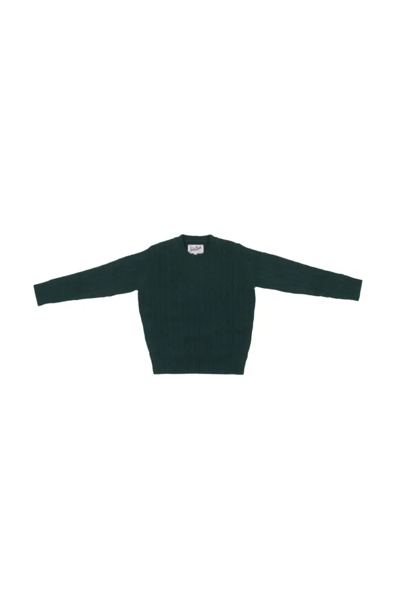 Maglia Bambino MC2 SAINT BARTH Green Nixon braid wool
