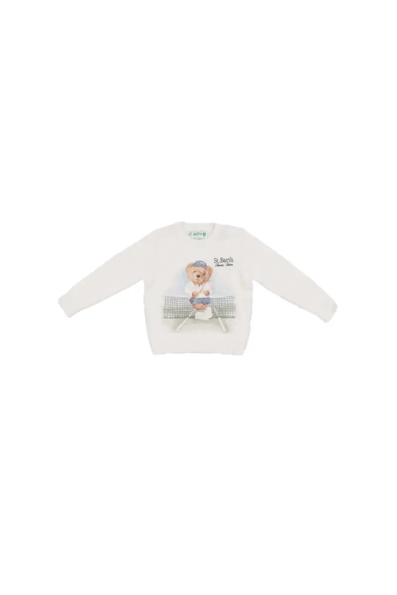 Maglia Bambino MC2 SAINT BARTH Panna Douglas print tennis bear