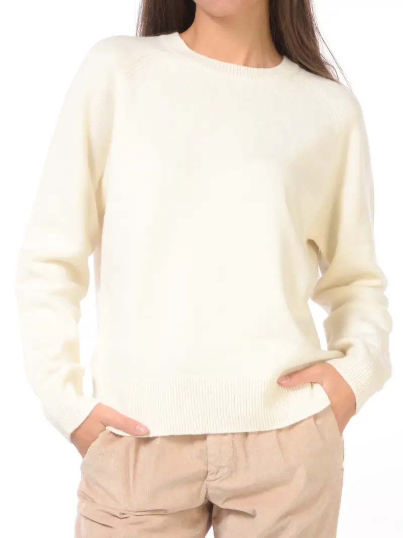 maglia da donna Mc2 Saint Barth a girocollo in lana BEIGE