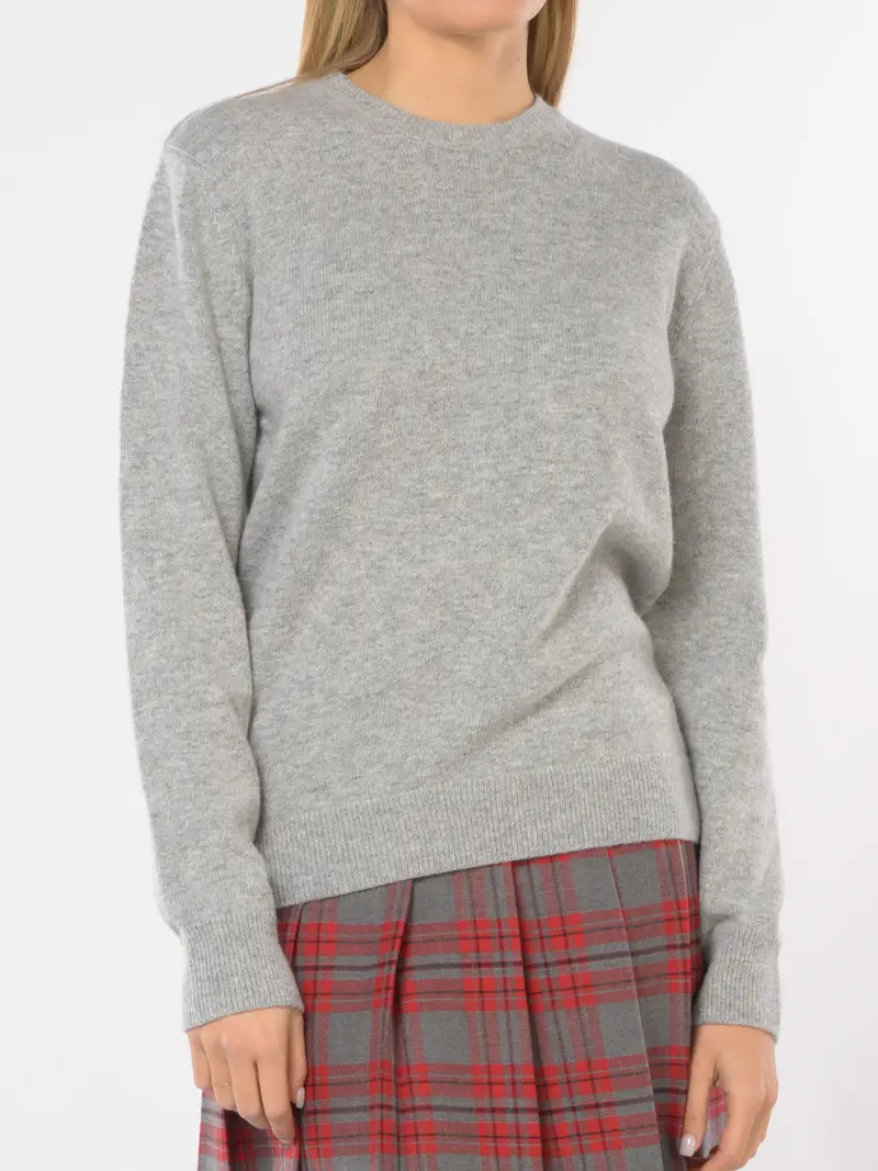 maglia da donna Mc2 Saint Barth a girocollo in lana e cachemire Grigio