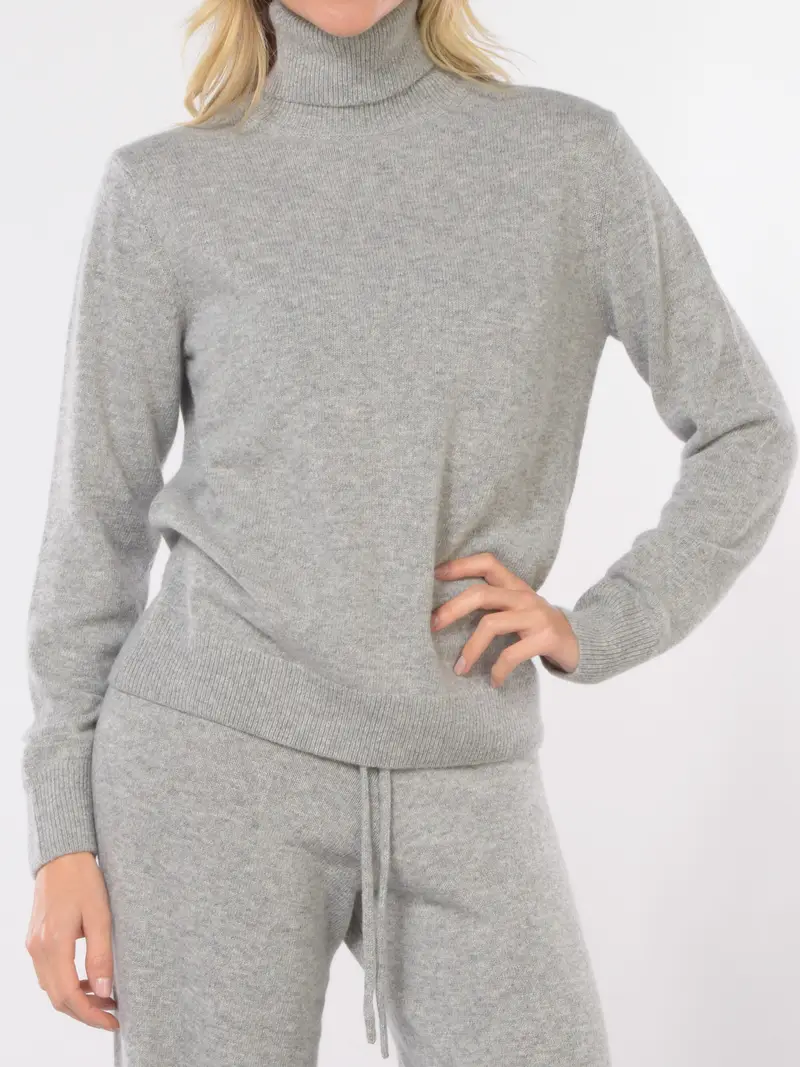 maglia da donna Mc2 Saint Barth dolcevita con logo Grigio