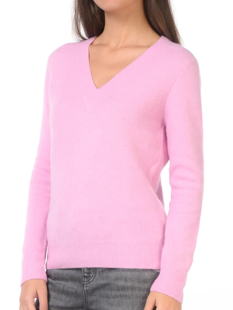 maglia da donna Mc2 Saint Barth scollo a V in lana e alpaca NERO