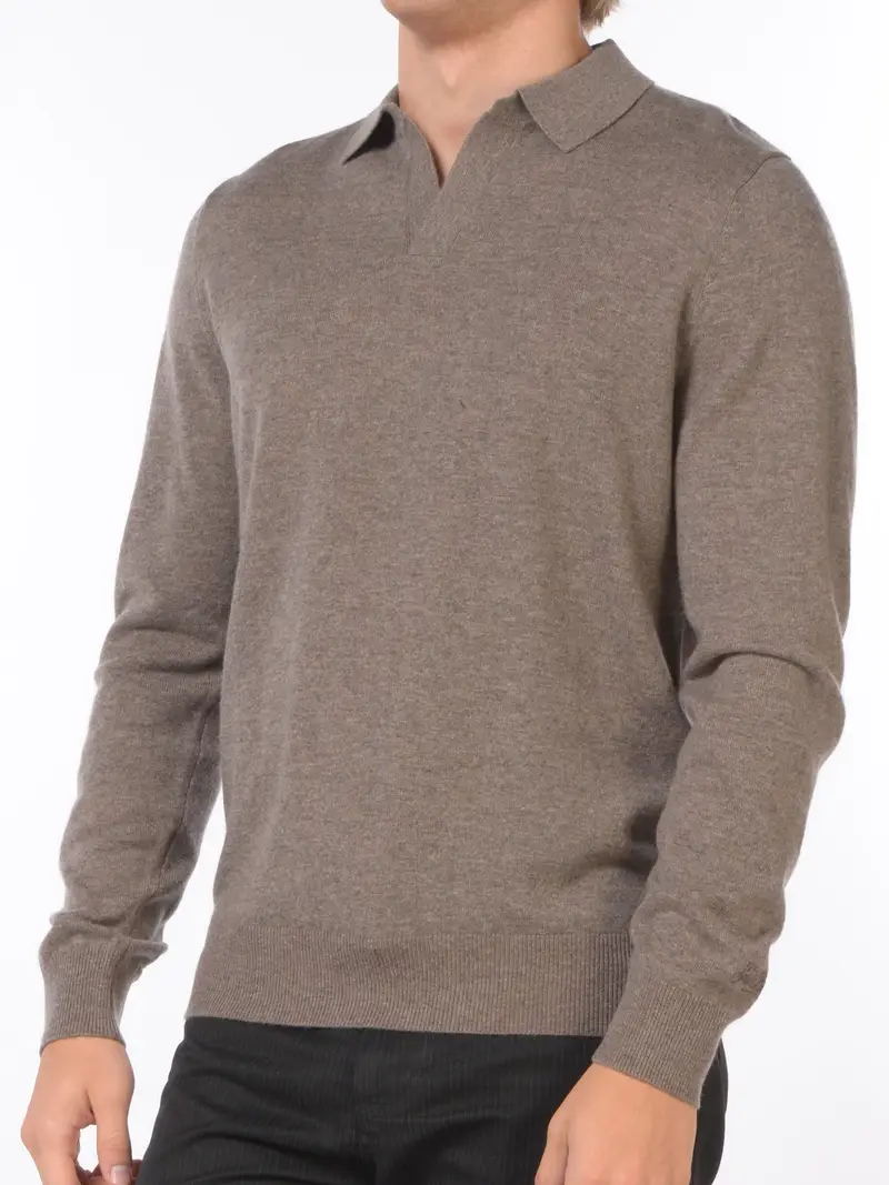 maglia da uomo Mc2 Saint Barth collo derby con logo MARRON