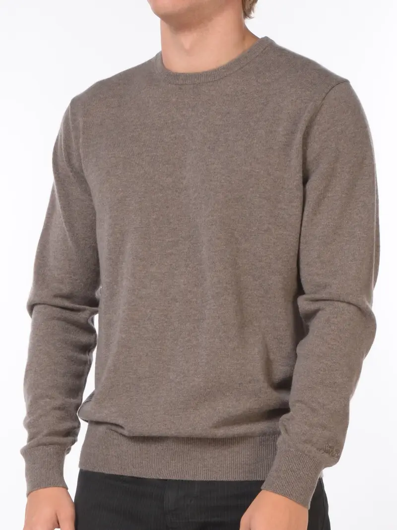 maglia da uomo Mc2 Saint Barth girocollo con logo MARRON