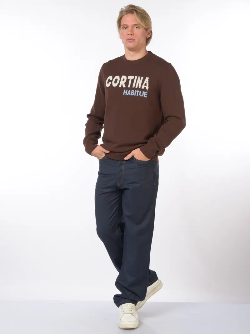 maglia da uomo Mc2 Saint Barth girocollo cortina MARRON miniatura 2