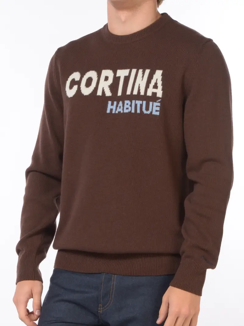 maglia da uomo Mc2 Saint Barth girocollo cortina MARRON