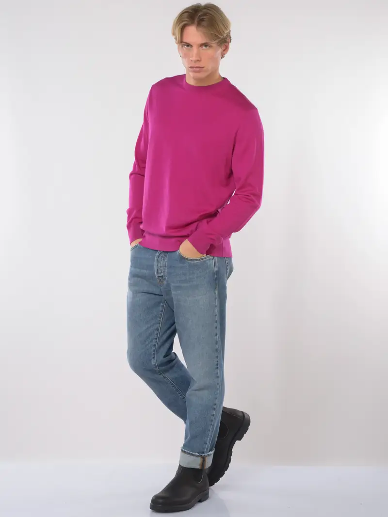 maglia da uomo Mc2 Saint Barth girocollo in lana VIOLA miniatura 2