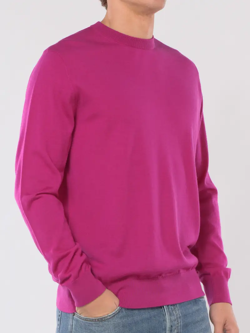 maglia da uomo Mc2 Saint Barth girocollo in lana VIOLA