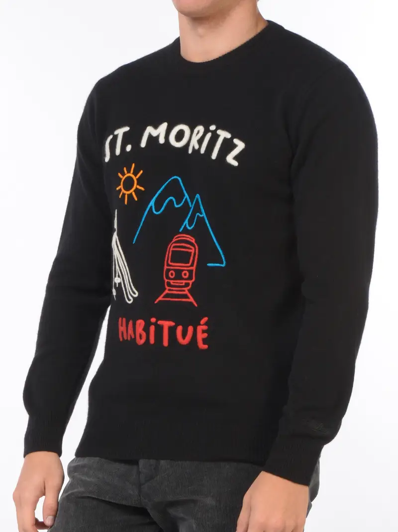 maglia da uomo Mc2 Saint Barth girocollo st moritz NERO