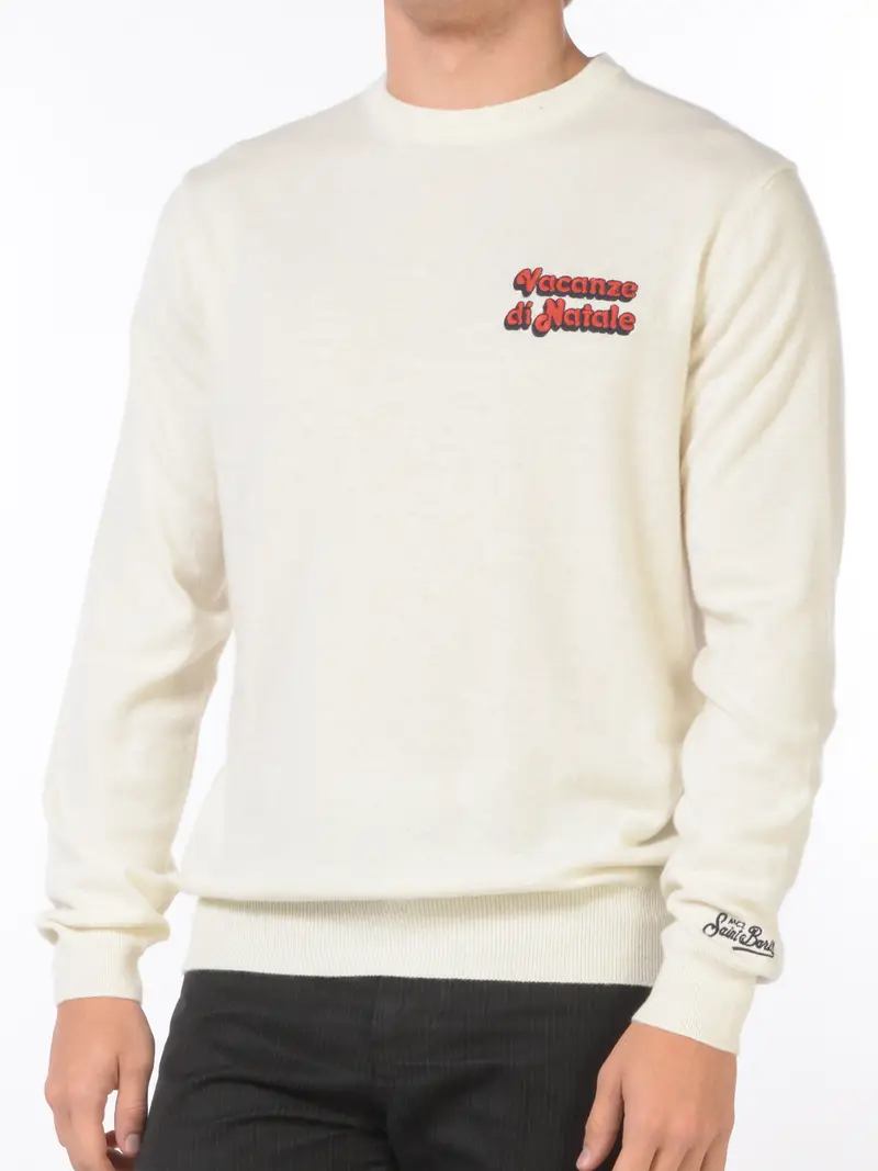 maglia da uomo Mc2 Saint Barth vacanze di natale BEIGE
