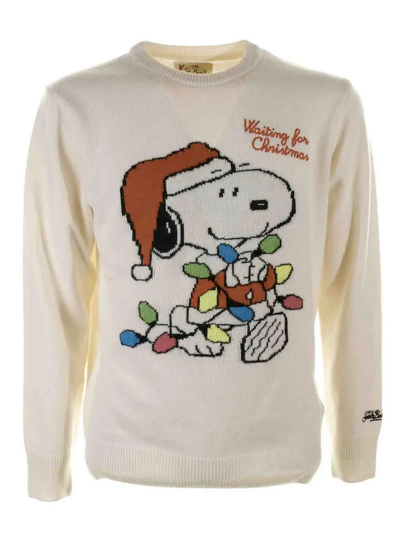 Maglia Girocollo Bianca Snoopy Bianco