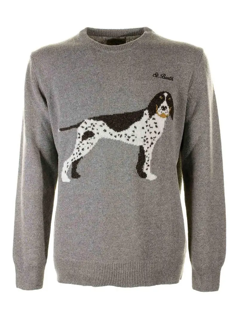 Maglia Girocollo Grigia Cane Grigio