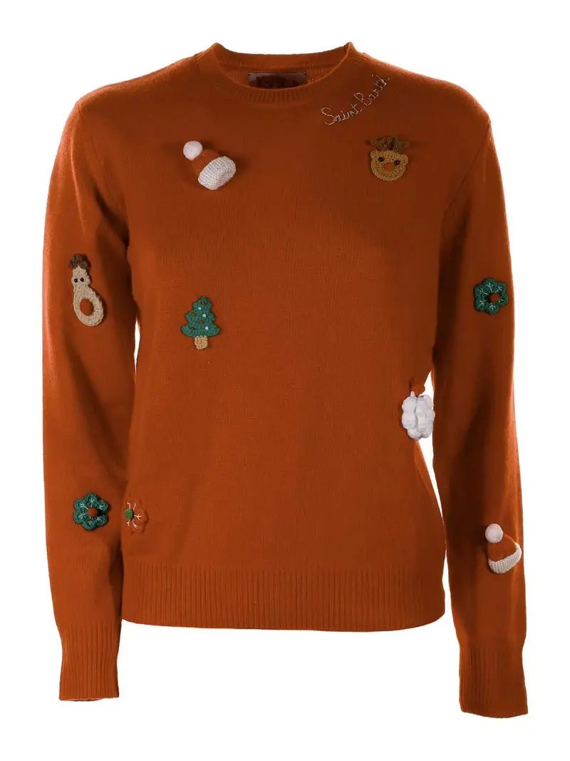 Maglia Girocollo Rossa Marrone