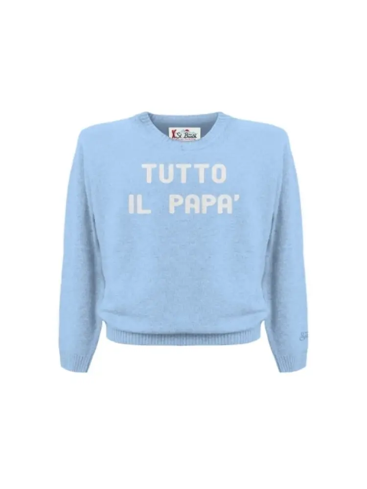 maglia kids/junior celeste con jacquard tutto il papà