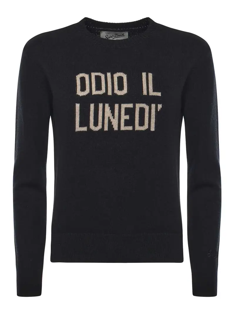 Nuovo maglione Queen in misto cashmere Nero