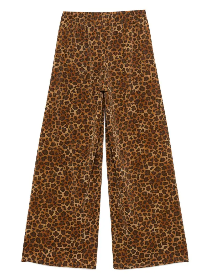 Pantaloni a gamba larga Amalia in lurex leopardato Animalier miniatura 3